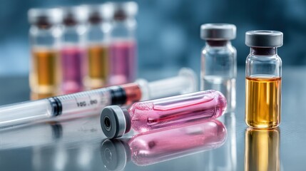 Modern Liquid Biopsy and Immunotherapy Vials for Cancer Detection Premium High-Quality Oncology Diagnostics in Professional Healthcare Marketing Content