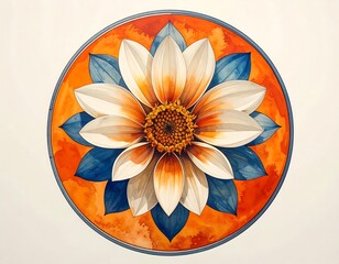 Detailed circular floral design