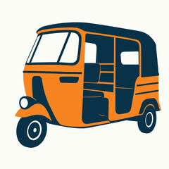 Orange Tuk-Tuk City Taxi Icon