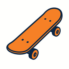 Orange Skateboard Sport Vector Icon