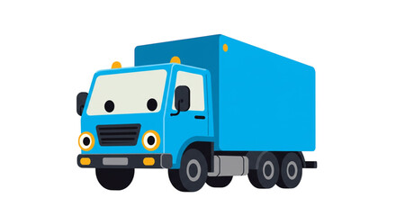 Fototapeta premium Vector Cartoon Box Truck for Shipping and Logistics Design