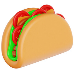 Delicious 3D Rendered Taco Icon Fast Food Graphic