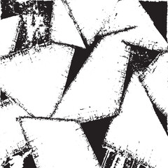 Modern abstract background featuring bold black and white grunge triangle shapes with rough textures, perfect for contemporary art, posters, and graphic design projects