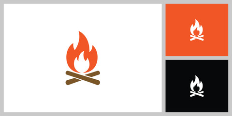 Campfire Vector Icon. Symbol of Camping, Adventure, and Outdoor Activities