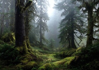 Obraz premium Misty Forest Path Wonders