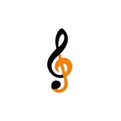 A stylish treble clef symbol featuring a modern design, perfect for music-themed projects and creative endeavors.