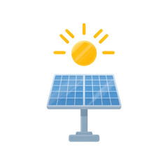 A vibrant solar panel with a shining sun, symbolizing renewable energy and sustainable technology for a greener future.