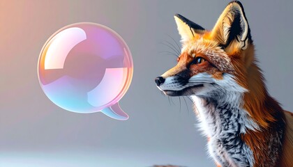 Obraz premium Glowing 3D Glassmorphism Speech Bubble Icon with Futuristic Gradient Effect