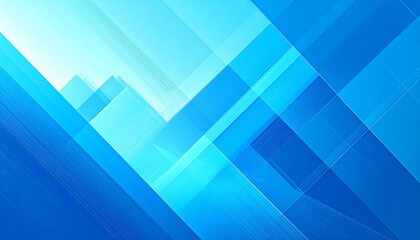 Abstract geometric shapes in light blue and dark blue