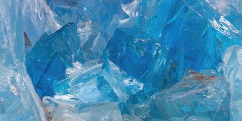 Obraz premium Close-up of vibrant blue crystalline fragments
