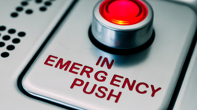 Emergency Red Button Close-up of an Emergency Push Button