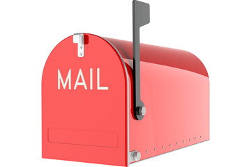 Closed Red Mailbox, transparent background