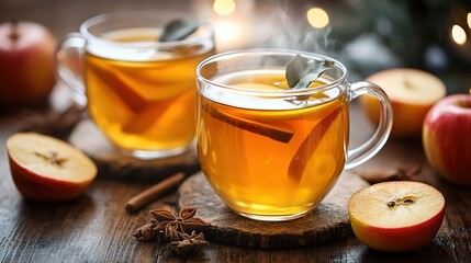 Steaming hot apple cider