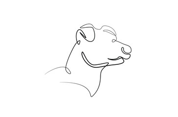 Dog head in continuous one line drawing. Single line art illustration of adorable dog. Editable vector.