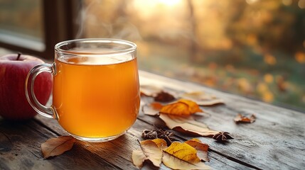 Steaming hot apple cider