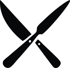 Crossed knives silhouette for culinary themes and restaurant branding elegant and bold design for food service and gastronomy