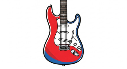 Naklejka premium Electric guitar vector illustration for music lovers and guitar enthusiasts perfect for graphic design projects