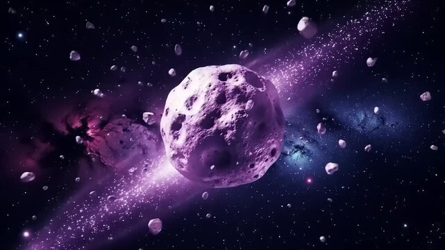 Space asteroid field