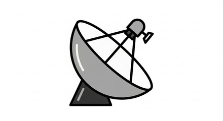 Satellite dish antenna vector illustration for telecommunications and broadcasting technology design concept