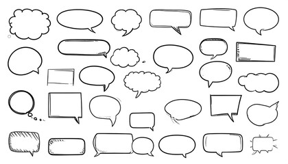 Fototapeta premium Collection of hand-drawn speech bubbles