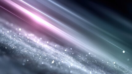 Abstract Background with Blue and Pink Light Streaks Blurred Effect and Sparkling Particles