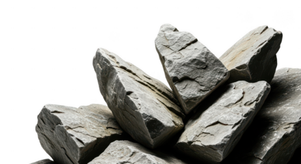 Close up of pyrite mineral cluster isolated on transparent background
