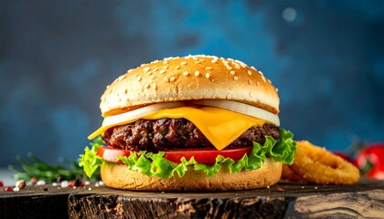 Close-up burger, fresh ingredients