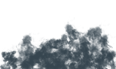 black full screen spreading cloudy smoke effect, fluffy smoke pattern on white background in one side effect smoke