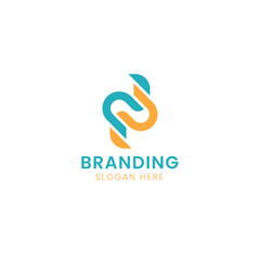 Obraz premium minimalist Letter P geometric symbolic logo
