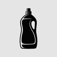 Detergent Bottle Icon Silhouette Plastic Container Isolated on White
