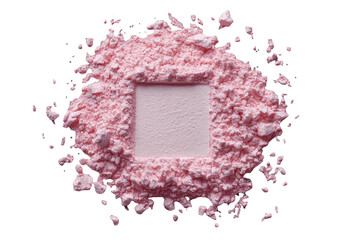 Pink powder framing a blank square