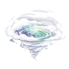 Stylized hurricane cloud vortex illustration