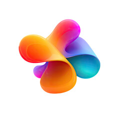 Abstract, vibrant, colorful, 3D shapes, swirling forms, overlapping