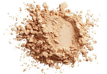 Light beige powder, exploded, in a circular pile