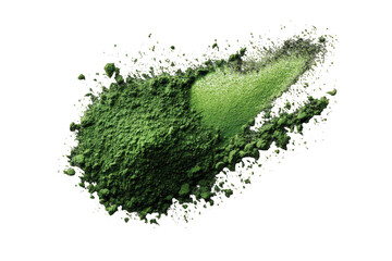 Green powder, scattered, textured, abstract