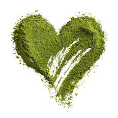 Heart-shaped pile of green powder