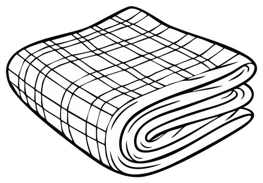 folded blanket black and white clip art preview