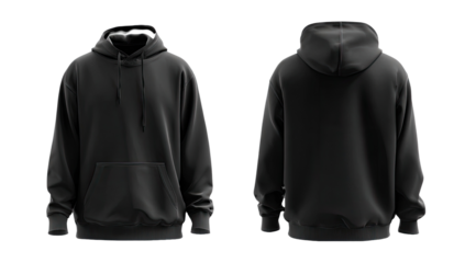 Dark gray hoodie, front and back views (2)