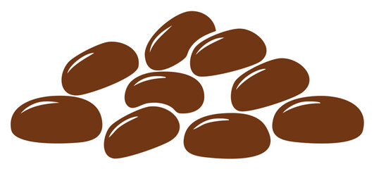 Obraz premium Pile of Brown Coffee Beans, Roasted Coffee Beans Still Life, Vector Coffee Beans