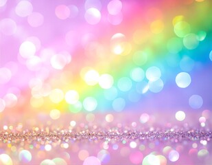 Obraz premium A vibrant, colorful background adorned with shimmering glitter and twinkling lights, creating a festive and enchanting atmosphere perfect for celebrations.