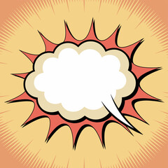 Explosive comic book speech bubble with copy space