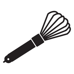 Fototapeta premium Elegant black and white whisk illustration for culinary designs and kitchen themed projects showcasing kitchenware and cooking utensils
