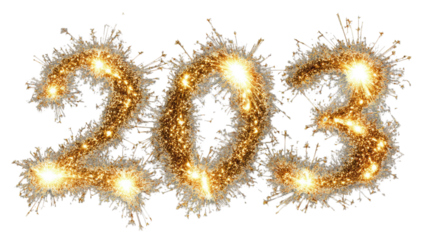 Sparkling fireworks display forming the year 2023 (1)