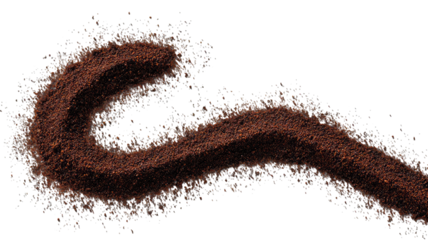 Brown powder swirls with specks