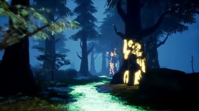 night in the forest