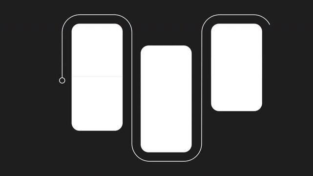 Medical data white rectangle infographic 3 steps template animation. Sequence options HD video. Animated blank diagram visualization. Process layout empty design element. Motion graphics