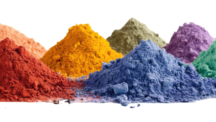 Colorful piles of powdered pigments (1)