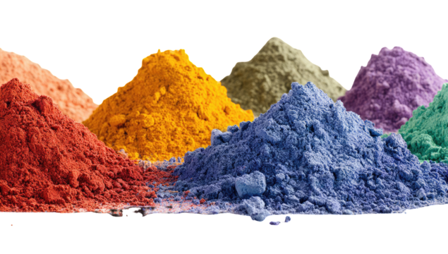 Colorful piles of powdered pigments (1)