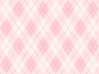 Soft pink argyle seamless pattern with diamond checks, perfect for fabric, textiles, wrapping paper, Valentine’s Day, and digital backgrounds.