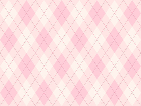 Soft pink argyle seamless pattern with diamond checks, perfect for fabric, textiles, wrapping paper, Valentine’s Day, and digital backgrounds.
